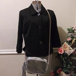 Victoria's Secret Silver Reptile Print Crossbody Purse